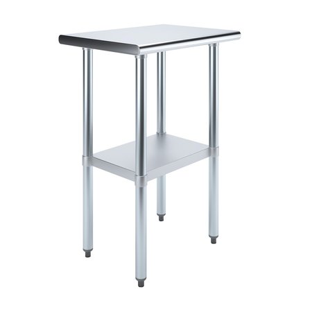 AMGOOD Stainless Steel Metal Table with Undershelf, 24 Long X 18 Deep AMG WT-1824